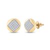 Image 1 : Round Diamond Cluster Earrings 1/6 Cttw 10KT Yellow Gold