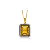 Genuine 5.4 ctw Citrine & Black Diamond Necklace 14KT Yellow Gold - REF-68K4V