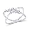 Image 1 : Round Diamond Scattered Open Fashion Ring 1/5 Cttw 14KT White Gold
