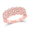 Image 1 : Round Diamond 3-Row Marquise Dot Band Ring 3/4 Cttw 14KT Rose Gold