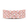 Image 2 : Round Diamond 3-Row Marquise Dot Band Ring 3/4 Cttw 14KT Rose Gold