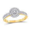 Image 1 : Round Diamond Halo Cluster Ring 3/8 Cttw 10KT Yellow Gold