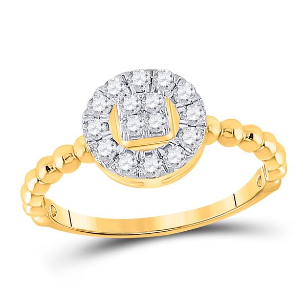 Round Diamond Circle Ring 1/3 Cttw 10KT Yellow Gold