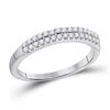 Round Diamond 2-row Wedding Anniversary Bridal Band 1/5 Cttw 14KT White Gold