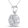 Image 2 : Round Diamond Cluster Pendant 1/20 Cttw 10KT White Gold