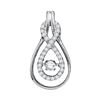Round Diamond Moving Twinkle Fashion Pendant 1/5 Cttw 10KT White Gold