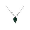 Genuine 12.92 ctw Green Sapphire Corundum & Diamond Necklace 14KT White Gold - REF-42K2V