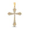 Image 1 : Round Diamond Gothic Cross Pendant 1/3 Cttw 10KT Yellow Gold