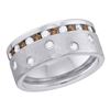 Image 1 : Round Brown Diamond Band Ring 1-1/8 Cttw 14KT White Gold