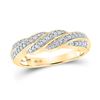 Image 1 : Round Diamond Diagonal Row Band Ring 1/4 Cttw 10KT Yellow Gold