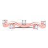 Image 2 : Round Diamond Wave Stackable Band Ring 1/8 Cttw 10KT Rose Gold