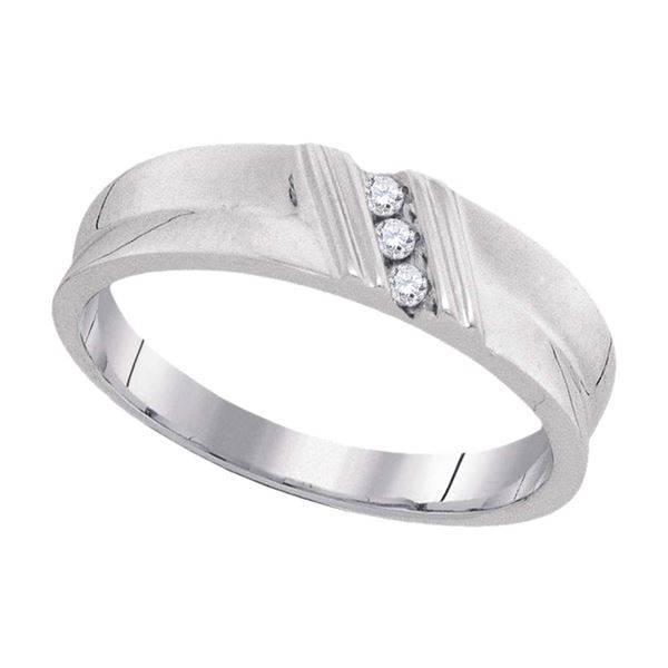 Round Diamond Wedding Band Ring 1/20 Cttw 10KT White Gold