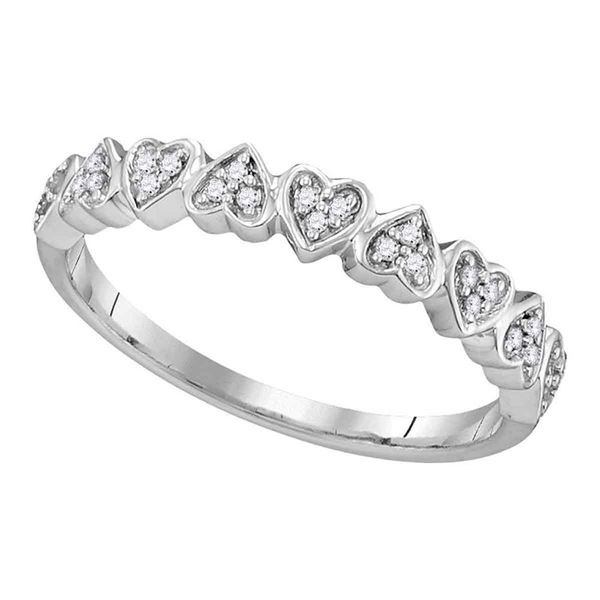 Round Diamond Heart Ring 1/10 Cttw 10KT White Gold