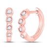 Image 1 : Round Diamond Fashion Hoop Earrings 1/4 Cttw 14KT Rose Gold