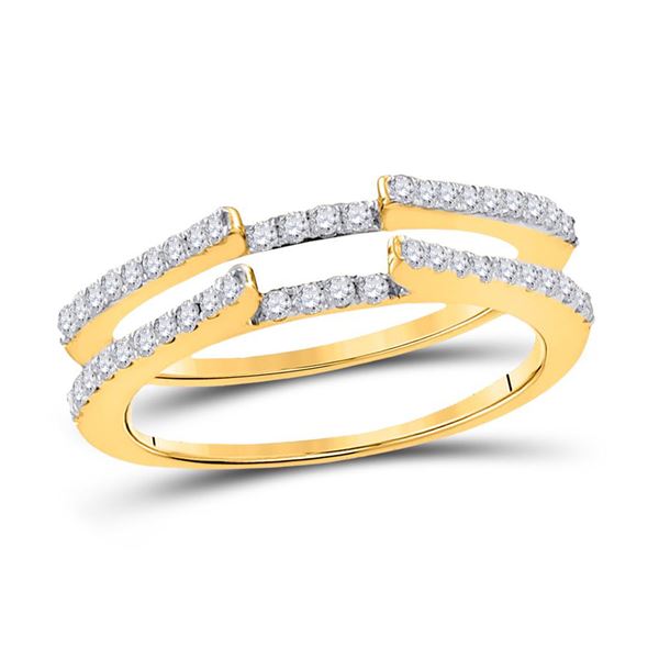 Round Diamond Ring Guard Wrap Solitaire Enhancer 1/2 Cttw 14KT Yellow Gold