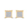Image 2 : Round Diamond Kite Square Earrings 1/12 Cttw 10KT Yellow Gold