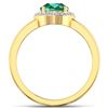 Image 2 : Natural 1.87 CTW Zambian Emerald & Diamond Ring 14K Yellow Gold - REF-88W9X