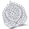 Image 1 : Round Diamond Marquise-shape Cluster Ring 3 Cttw 14KT White Gold