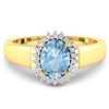 Image 3 : Natural 2.2 CTW Aquamarine & Diamond Ring 14K Yellow Gold - REF-45R6F