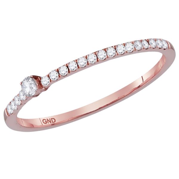 Round Diamond Stackable Band Ring 1/8 Cttw 14KT Rose Gold