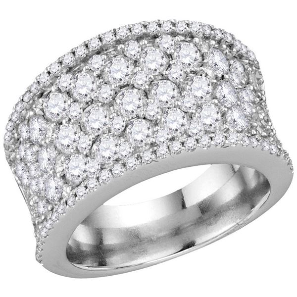 Round Diamond Pave Band Ring 3-1/4 Cttw 14KT White Gold