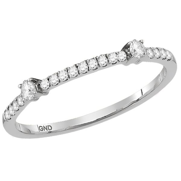 Round Diamond Stackable Band Ring 1/6 Cttw 14KT White Gold