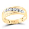 Image 1 : Round Diamond Wedding Band Ring 1/4 Cttw 10KT Yellow Gold