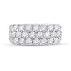 Image 2 : Round Diamond Triple Row Pave Band Ring 2 Cttw 14KT White Gold