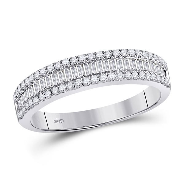 Round Diamond Anniversary Band Ring 1/2 Cttw 14KT White Gold