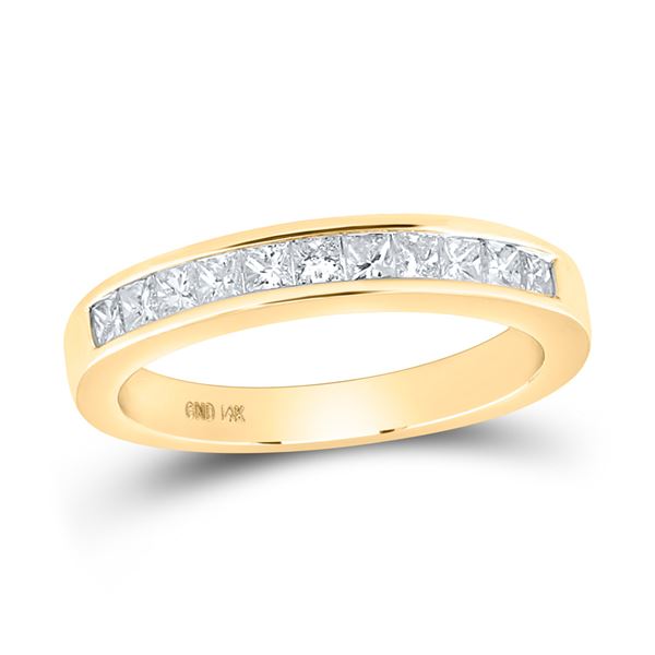 Princess Diamond Wedding Single Row Band 1/2 Cttw 14KT Yellow Gold