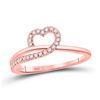 Image 1 : Round Diamond Heart Ring 1/6 Cttw 10KT Rose Gold