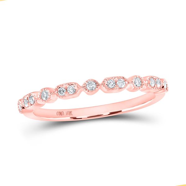 Round Diamond Stackable Band Ring 1/8 Cttw 10KT Rose Gold