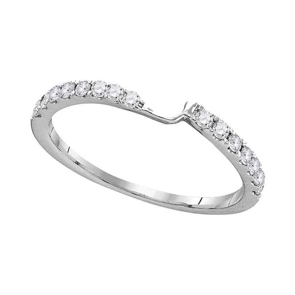 Round Diamond 2-stone Wedding Band 1/4 Cttw 14KT White Gold