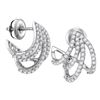 Image 1 : Round Diamond Lobe Huggie Earrings 1/2 Cttw 10KT White Gold