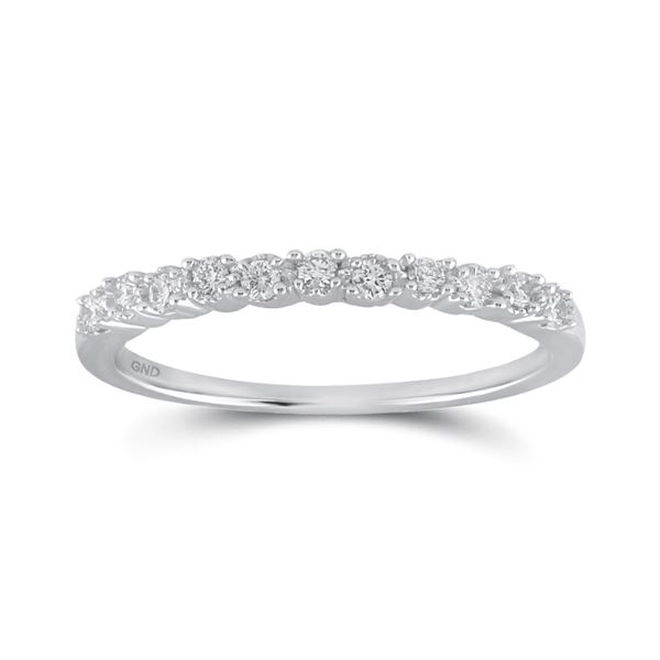 Round Diamond Single Row Band Ring 1/6 Cttw 10KT White Gold