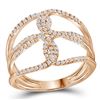 Image 1 : Round Diamond Entwined Negative Space Fashion Ring 1/4 Cttw 10KT Rose Gold