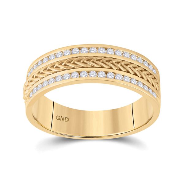 Round Diamond Wedding Braided Band Ring 1/2 Cttw 14KT Yellow Gold