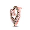 Image 2 : Round Brown Diamond Heart Pendant 1/3 Cttw 10KT Rose Gold