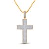 Image 1 : Baguette Diamond Cross Charm Pendant 2-3/4 Cttw 10KT Yellow Gold