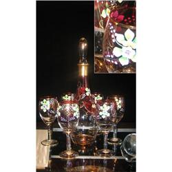 Hand Painted Decanter Set