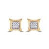 Image 2 : Round Diamond Kite Square Earrings 1/8 Cttw 10KT Yellow Gold