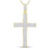 Image 1 : Round Diamond Roman Cross Charm Pendant 2-1/5 Cttw 10KT Yellow Gold