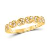 Image 1 : Round Diamond Crescent Stackable Band Ring 1/10 Cttw 14KT Yellow Gold
