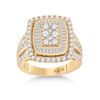 Image 1 : Round Diamond Cluster Ring 1-7/8 Cttw 14KT Yellow Gold