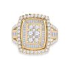 Image 2 : Round Diamond Cluster Ring 1-7/8 Cttw 14KT Yellow Gold