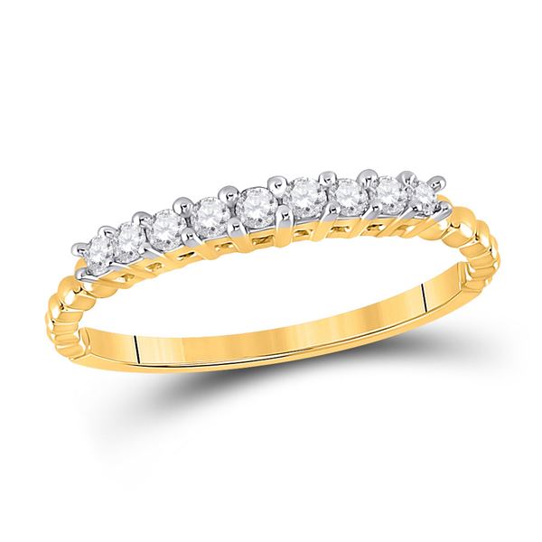 Round Diamond Single Row Band Ring 1/4 Cttw 10KT Yellow Gold