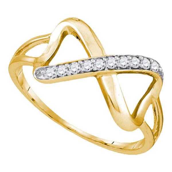 Round Diamond Infinity Ring 1/10 Cttw 10KT Yellow Gold