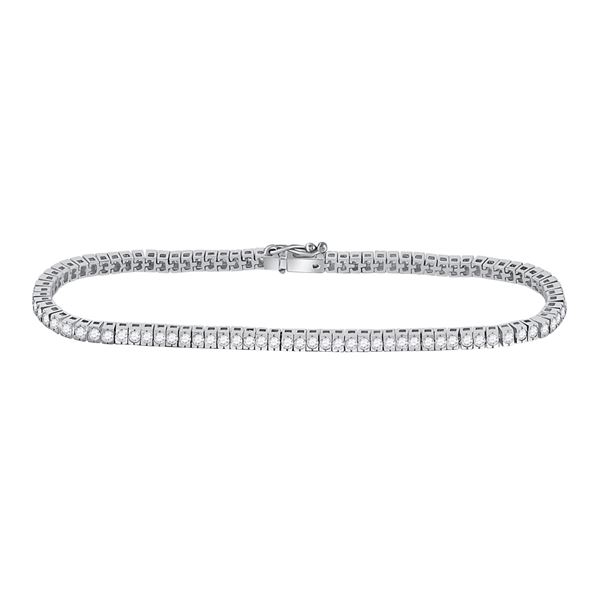 Round Diamond Timeless Tennis Bracelet 2 Cttw 14KT White Gold