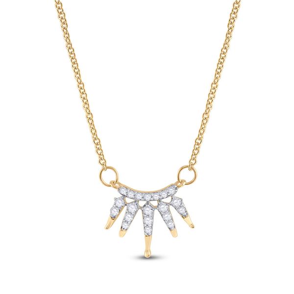 Round Diamond Fashion Necklace 1/6 Cttw 10KT Yellow Gold