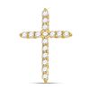 Image 1 : Round Diamond Cross Pendant 1/4 Cttw 10KT Yellow Gold